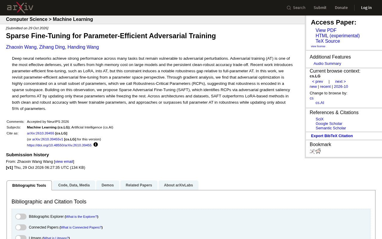 Sparse Fine-Tuning SAFT: Updating Only 5% of Parameters for Stronger Adversarial Robustness