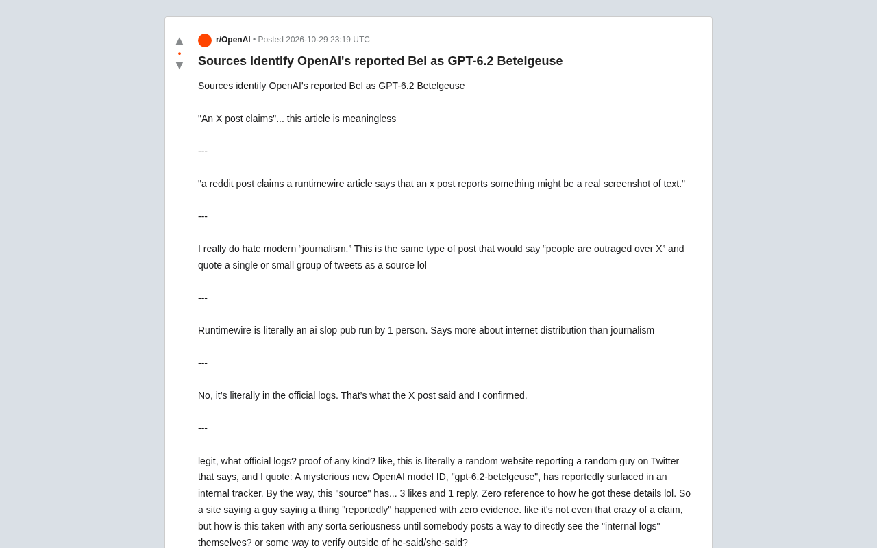 OpenAI's New Model GPT-6.2 Betelgeuse Rumor: A Trust Crisis in AI News