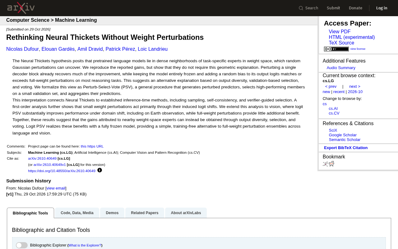 Rethinking Neural Thickets Without Weight Perturbations
