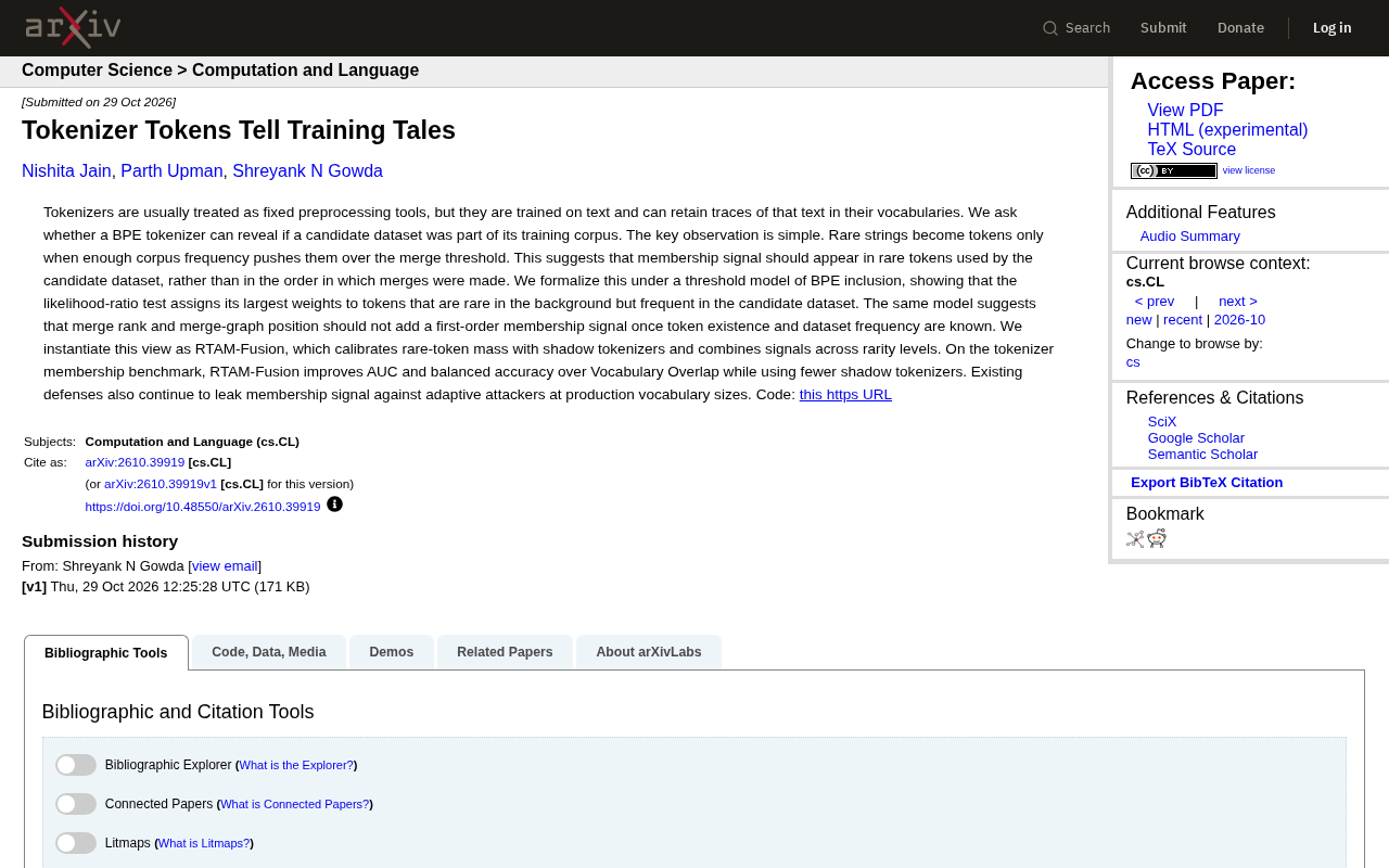 Tokenizer Leaking Training Data? Membership Inference Attacks on Rare Tokens in BPE
