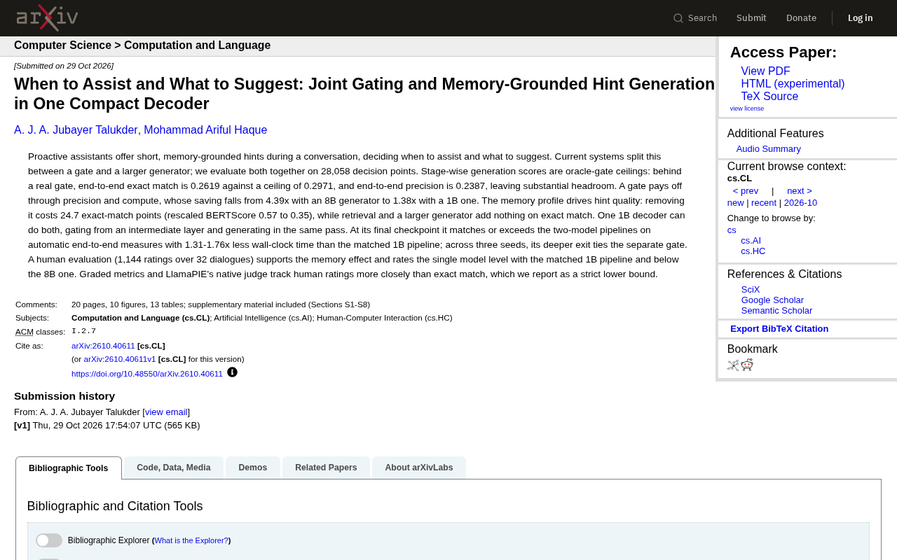1B Model Learns Both When to Interject and What to Say: Gating and Prompt Generation Unified