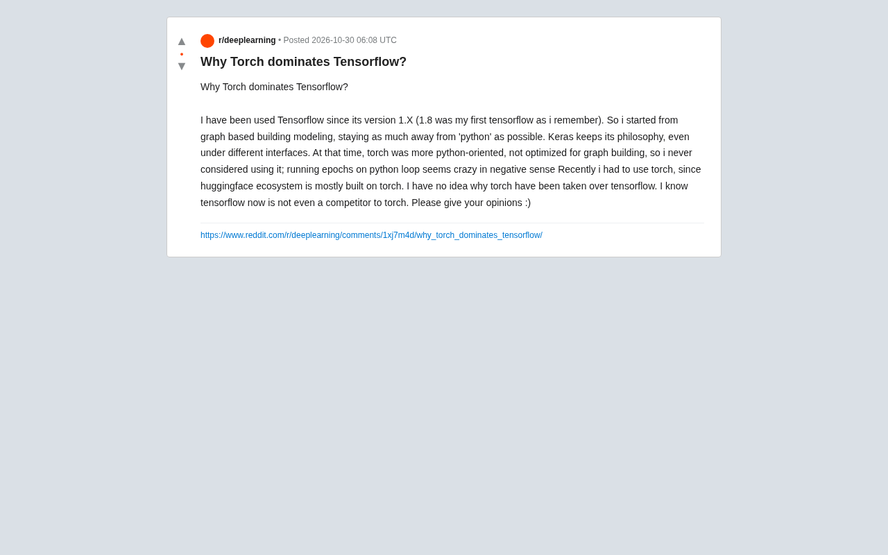 Why Has Torch Surpassed TensorFlow? A Deep Dive from Reddit Developers