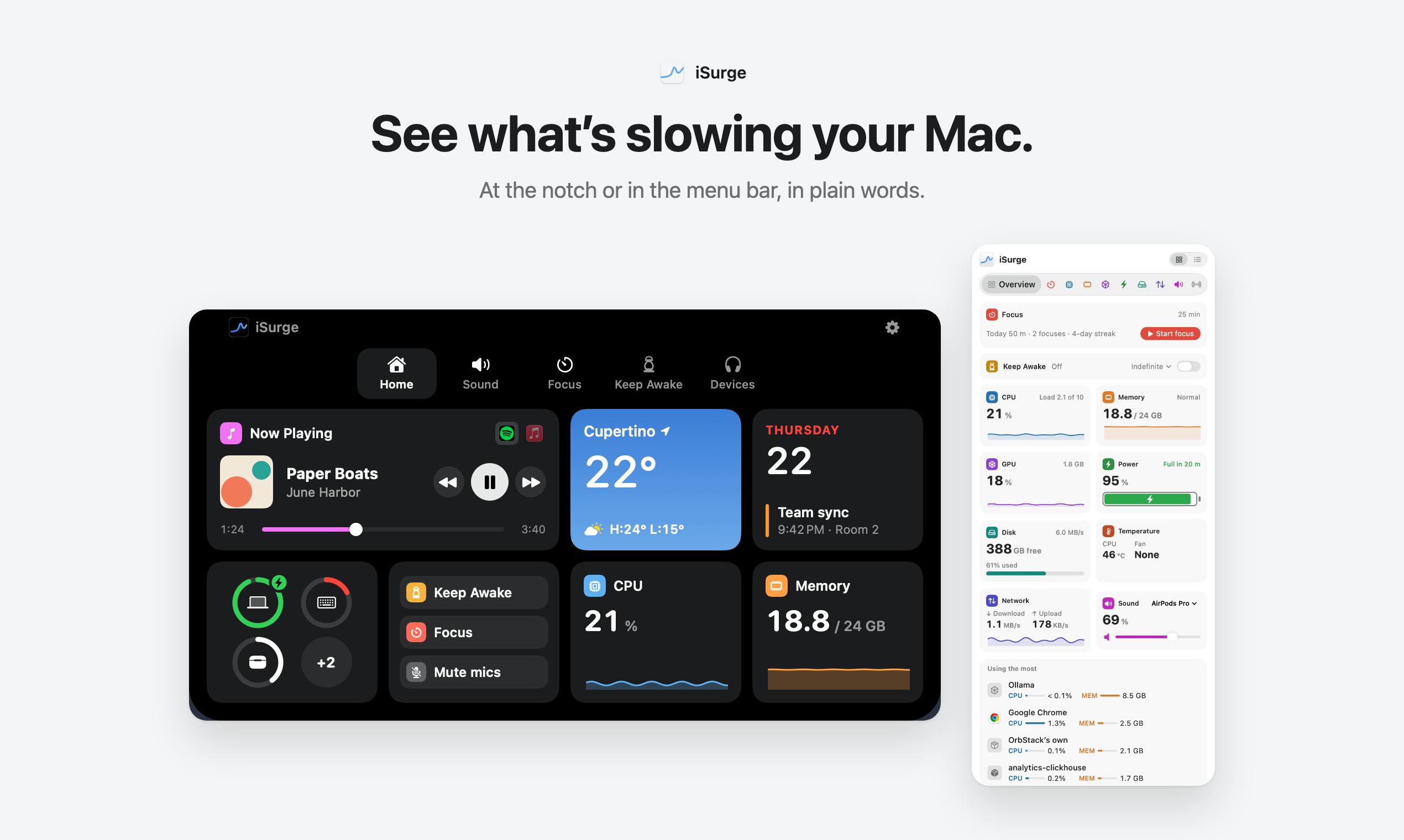 iSurge: An All-in-One Mac Monitoring Tool for the Notch
