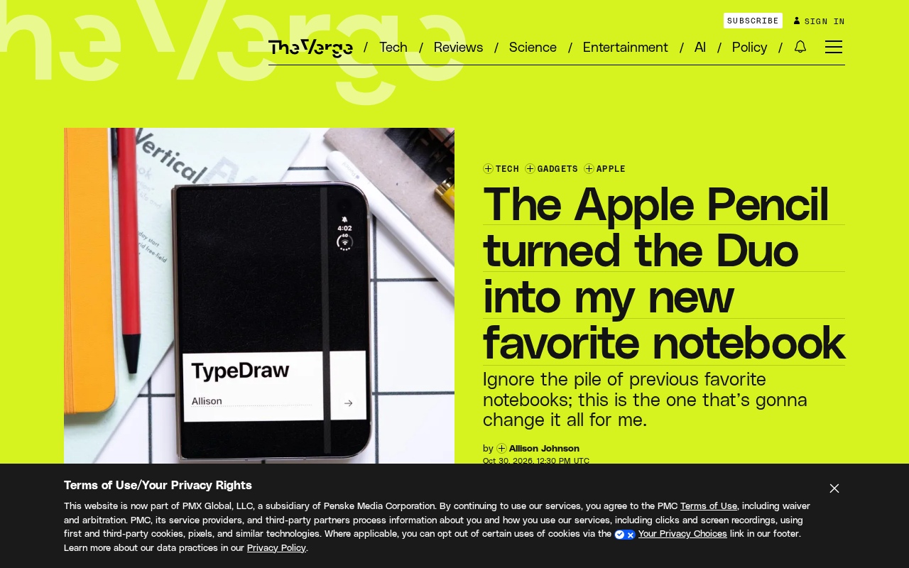 Apple Pencil and the foldable Duo