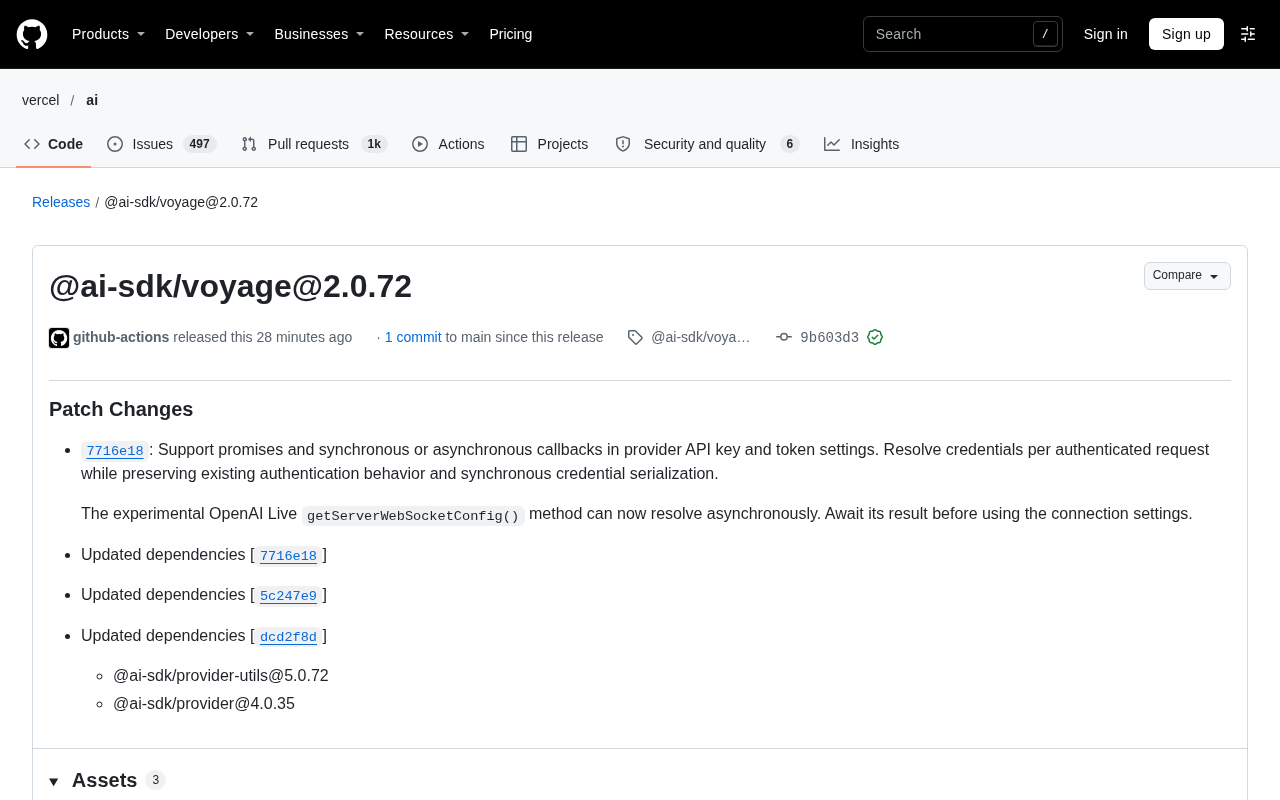 AI SDK Voyage 2.0.72 Update: Async Credential Support and Auth Refactor