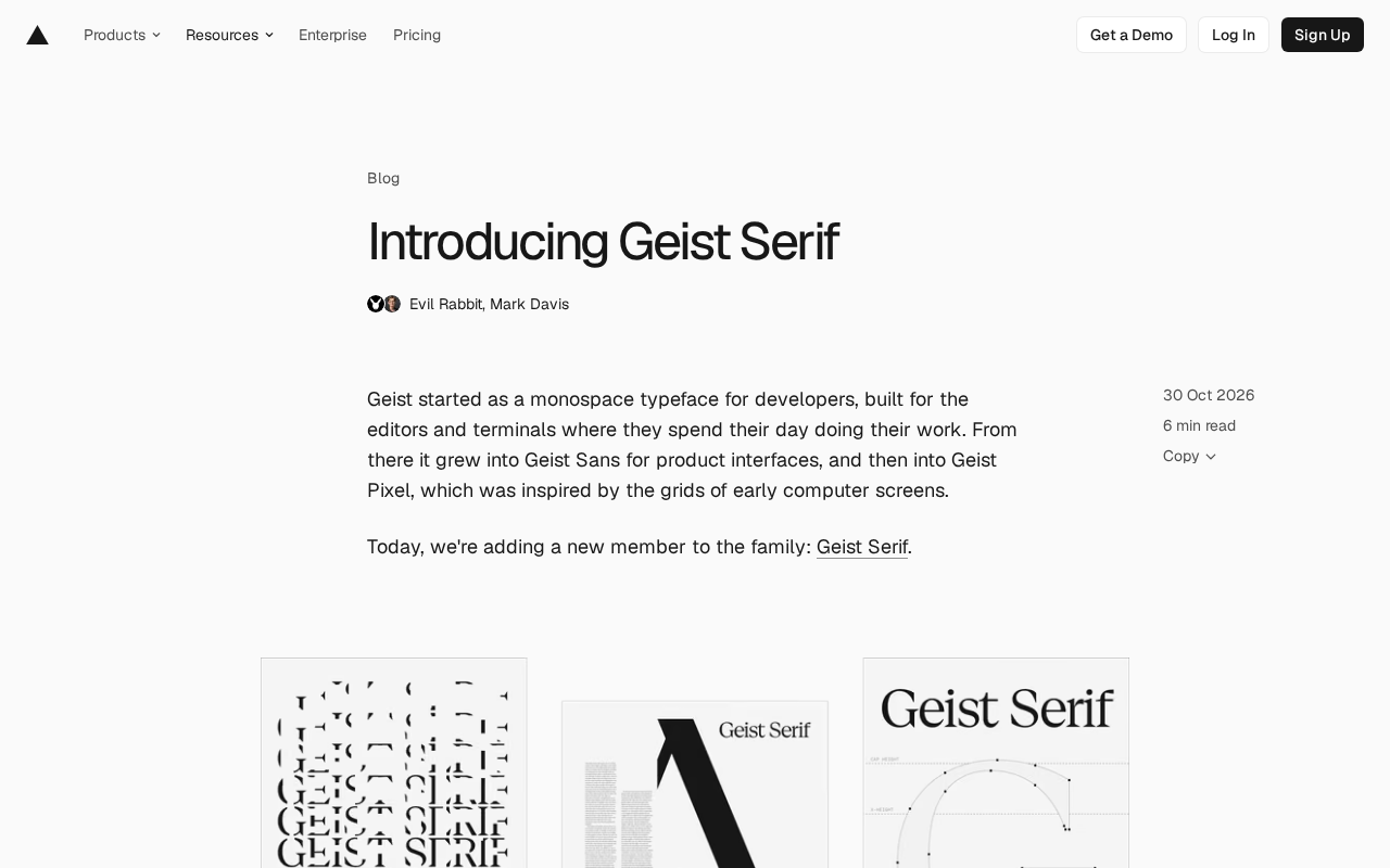 Vercel发布Geist Serif:高对比度展示衬线字体