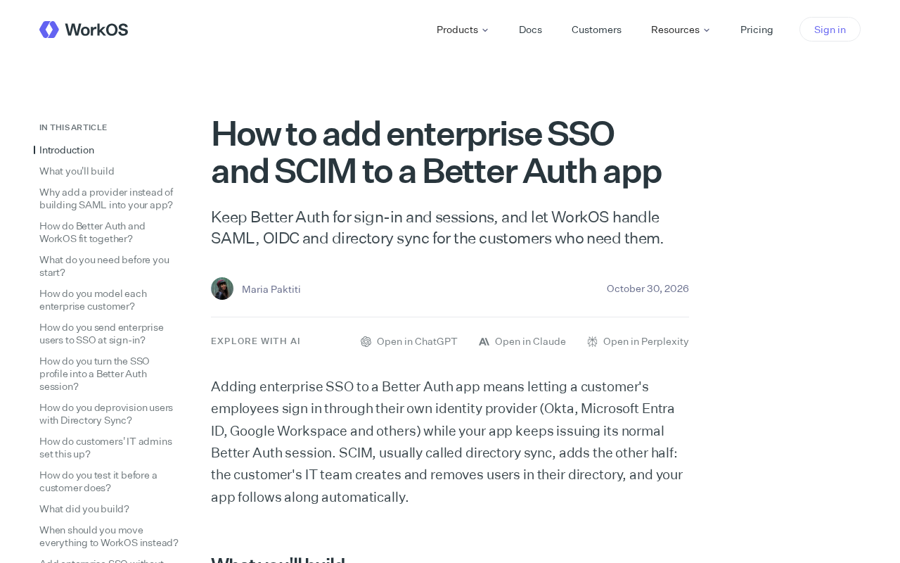 为 Better Auth 应用添加企业级 SSO 与 SCIM 的实践指南