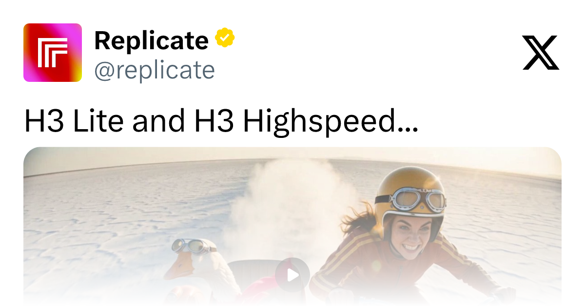 MiniMax H3 Lite与Highspeed上线Replicate:半价与高速双版本