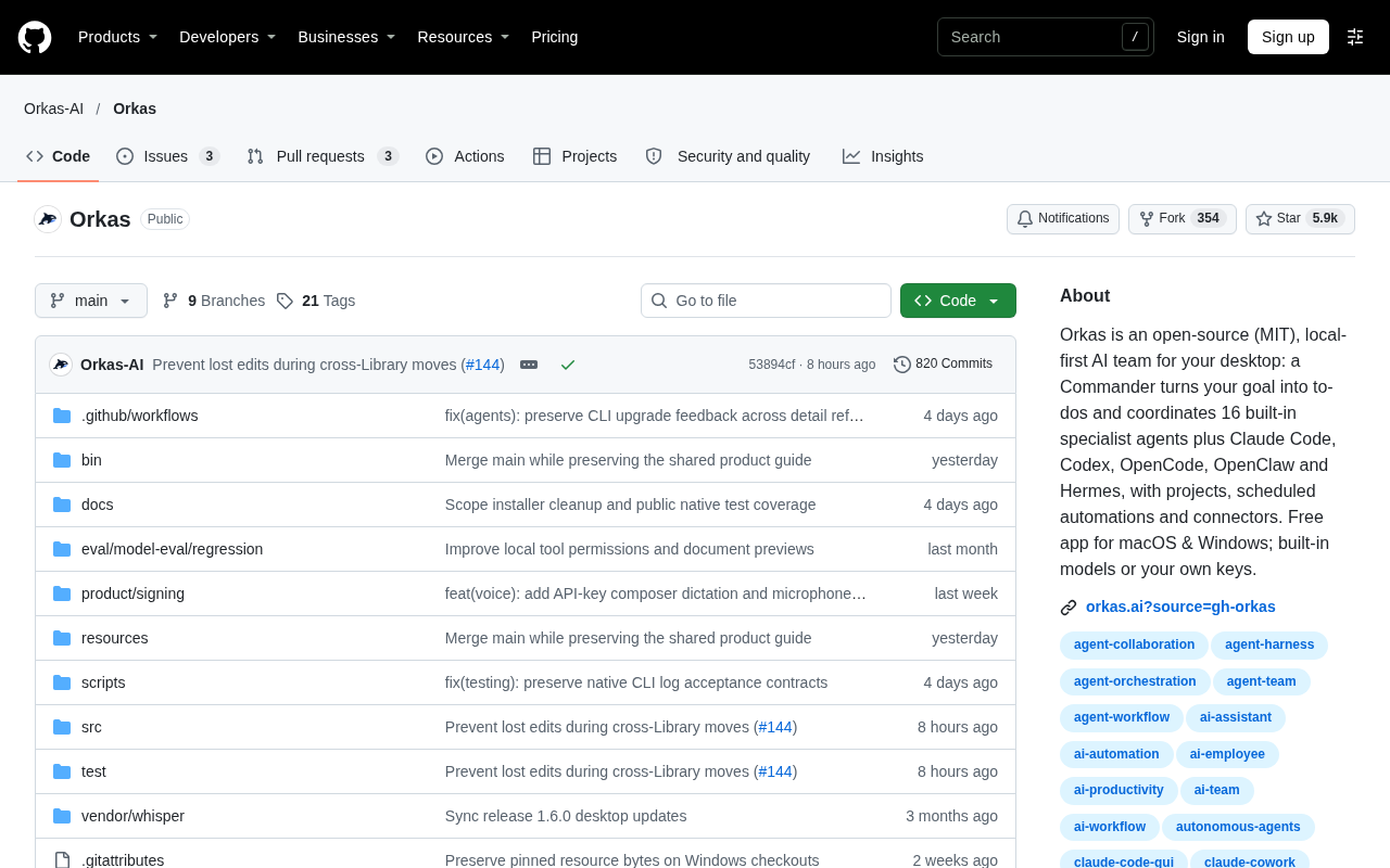 Orkas: The Local-First Open-Source AI Team on Your Desktop, with a Commander Orchestrating 16 Expert Agents