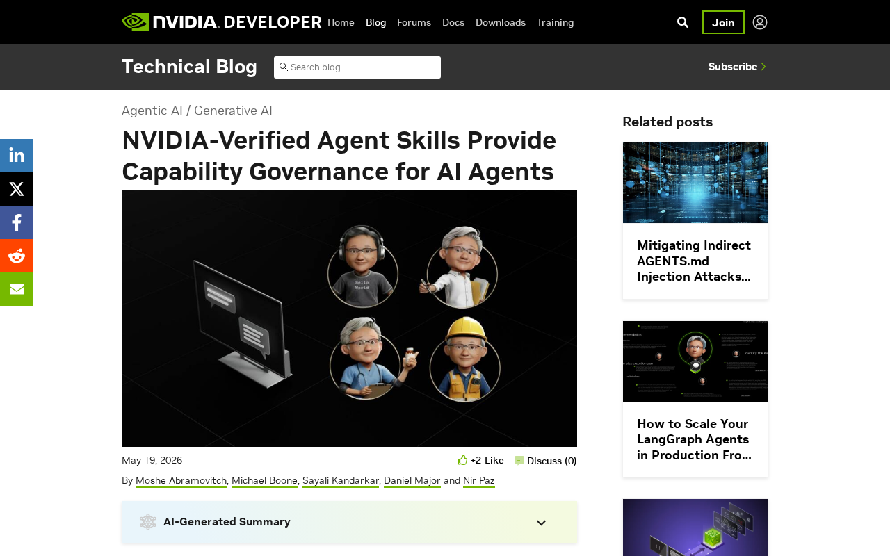 NVIDIA Verified Agent Skills Framework: A New Standard for AI Agent Capability Governance