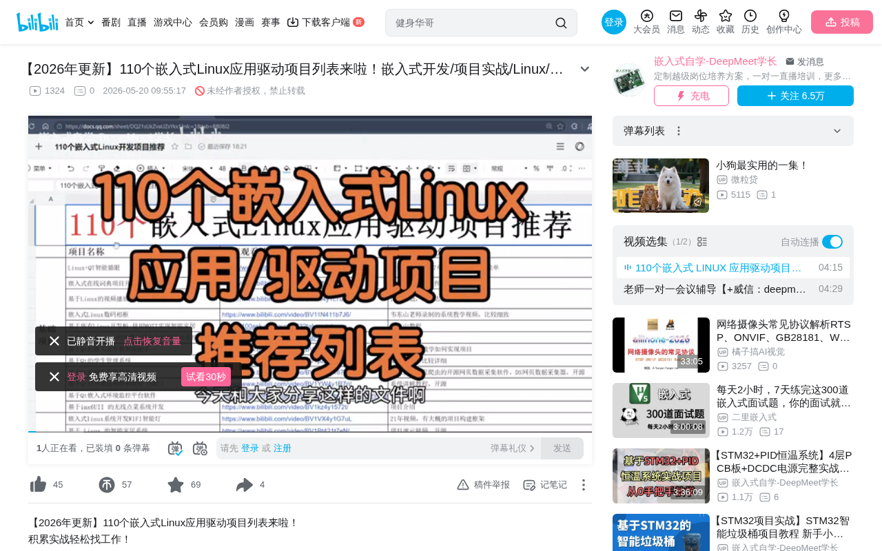 110个嵌入式Linux项目实战清单:从入门到高薪驱动开发