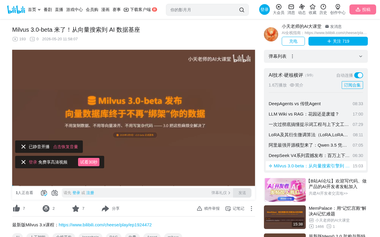 Milvus 3.0-beta深度解析:十大核心特性与架构重构全解读