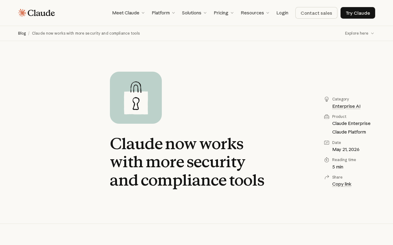 Claude Compliance API Launch: Integrating 28 Security Vendors for Comprehensive Enterprise AI Compliance Management
