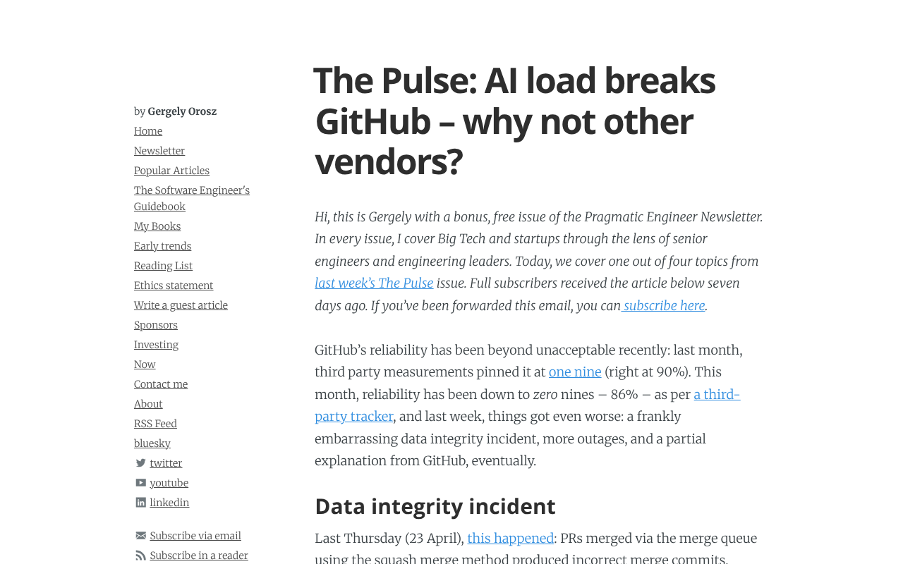 Why AI Workloads Crushed GitHub but Left Other Vendors Unscathed