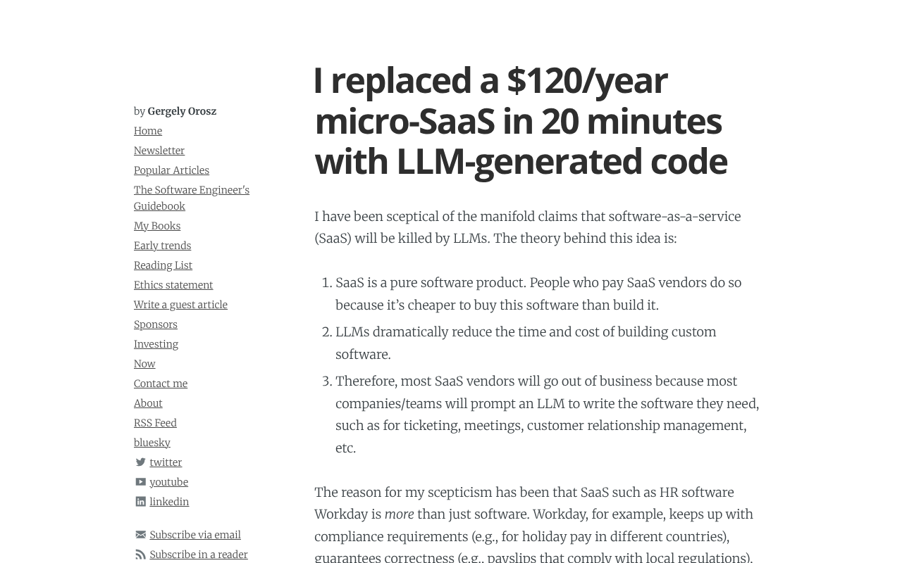 LLM Replaces a $120/Year SaaS in 20 Minutes: The End of the Micro-SaaS Passive Income Era