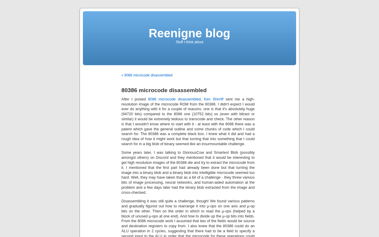 Complete Disassembly of 80386 Microcode: A Reverse Engineering Feat Deep into x86 Processor Microarchitecture