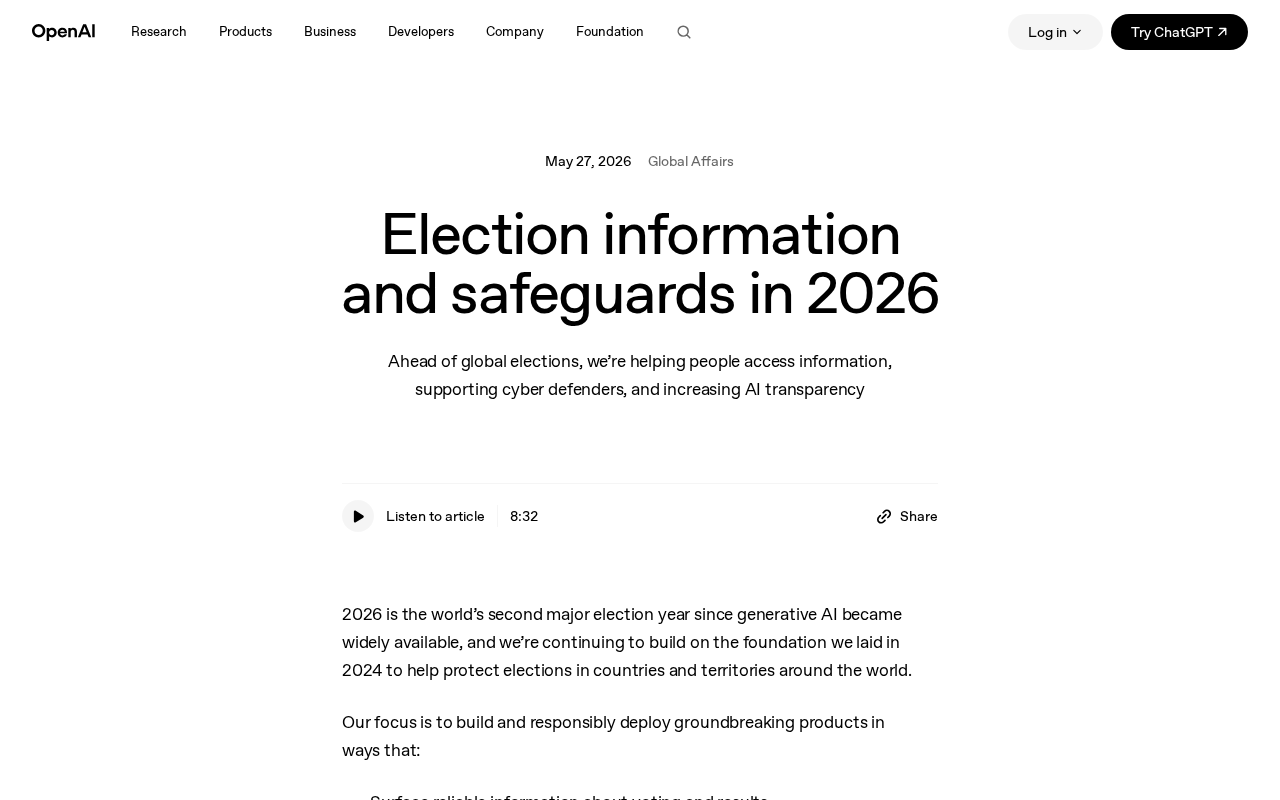 谷歌2026全球大选安全计划:信息治理、网络防御与AI透明度