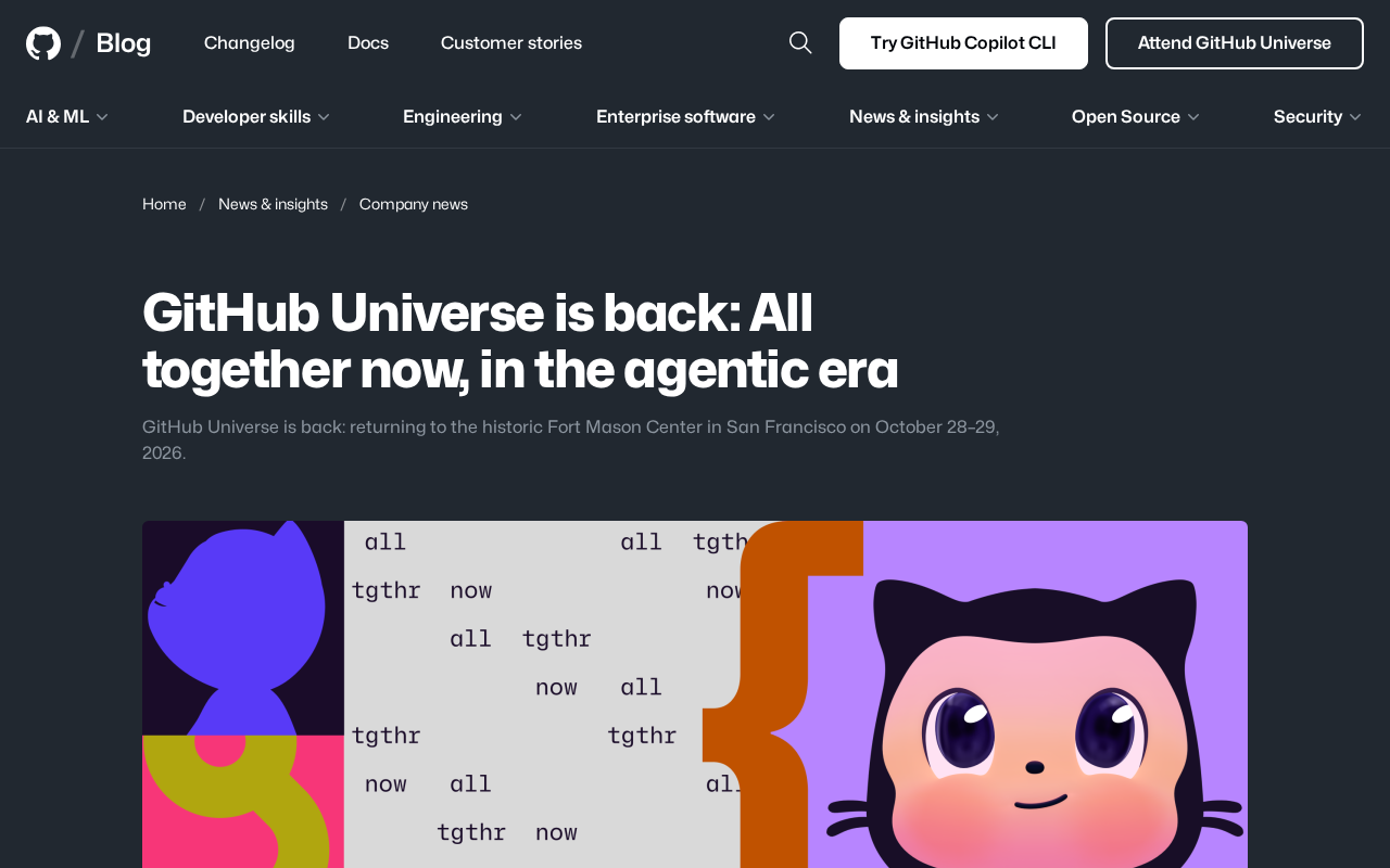 GitHub Universe 2026 Returns: Officially Entering the AI Agent Era